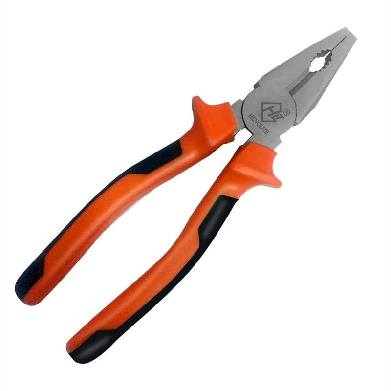 NUZAMAS 8 200mm) Heavy Duty Pliers Set with Soft Grip Handles, Combination Pliers, Diagonal Side Cutters and Long Nose Pliers