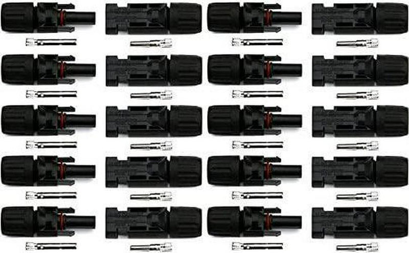 NUZAMAS NEW 10 Sets of Solar Panel Connectors Male Female for PV Solar Panel Cable