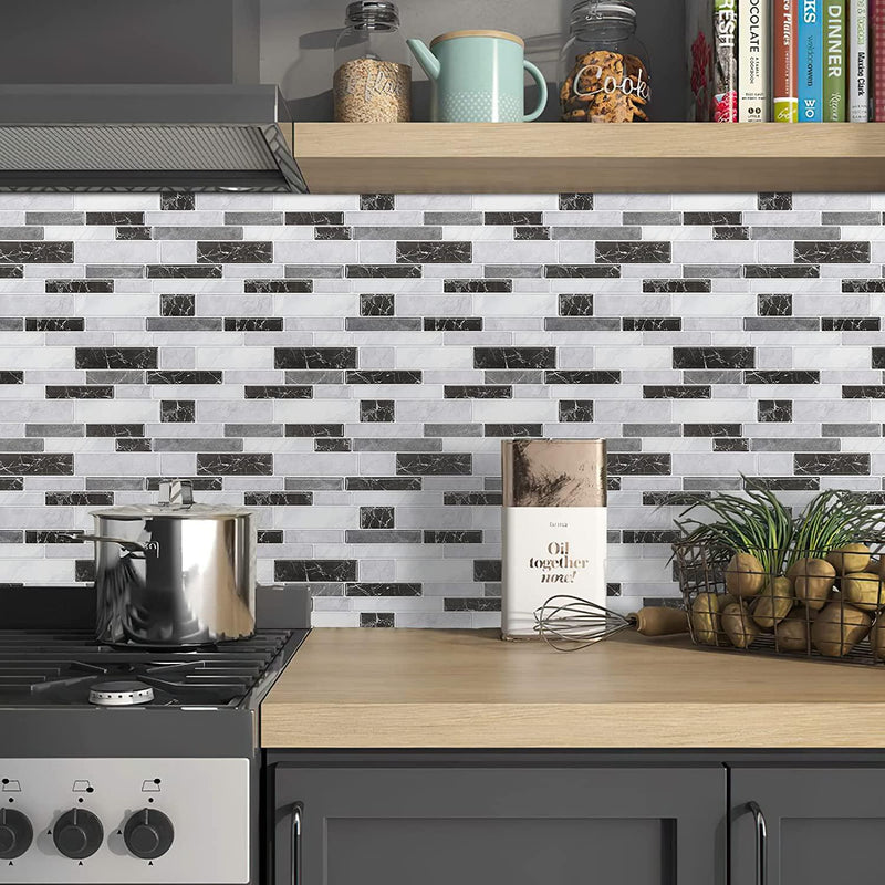 No Replenishment When Sold Out MORCART Peel and Stick Tile, Superior Stick on Wall Tiles for Kitchen Backsplash (Stronger Adhesion, Marble Black&White, 5 Tiles, 30x30cm)