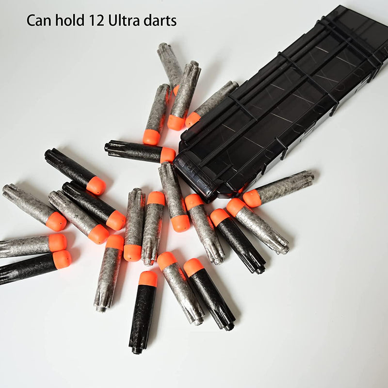 OIMIO 12-Dart Ultra Magazine, Dart Magazine Bullet Dart Clip for Nerf Ultra 2 pcs Black