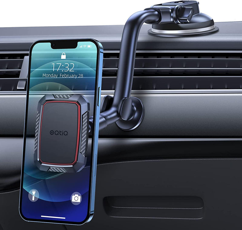 APPS2Car 13'' Gooseneck Car Phone Holder,Heavy Duty Phone Holder for Truck,  [Flexibile Long Arm] [Anti shake stabilizer]Windshield Car Phone Mount