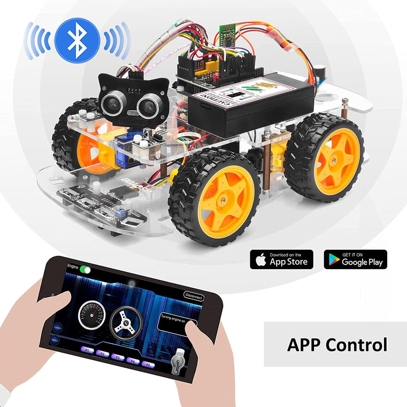 OSOYOO Robot Car Starter Kit for R3 | STEM Remote Controlled Educational Motorized Robotics for Building Programming Learning How to Code | IOT Mechanical DIY Coding for Kids Teens Adults