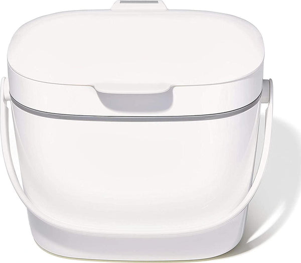OXO Good Grips Easy Clean Compost Bin, White, 6.62 Litre / 1.75 Gallon