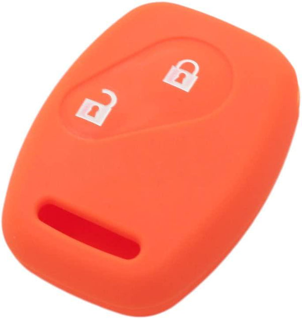 (Orange) - Fassport Silicone Cover Skin Jacket fit for Honda 2 Button Remote Key CV9200 Orange