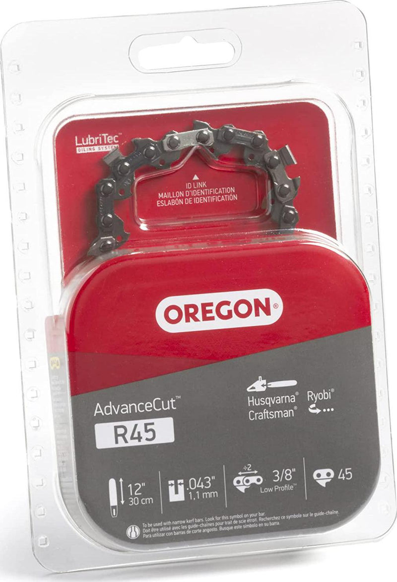 Oregon R45 AdvanceCut 12-Inch Chainsaw Chain, Fits Craftsman, Husqvarna, Ryobi, Black and Decker