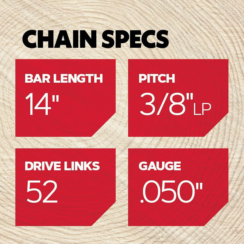 Oregon S52 AdvanceCut Chainsaw Chain 3-Pack for 14-Inch Bar -52 Drive Links Low-Kickback Chain fits Echo, Craftsman, Poulan and More
