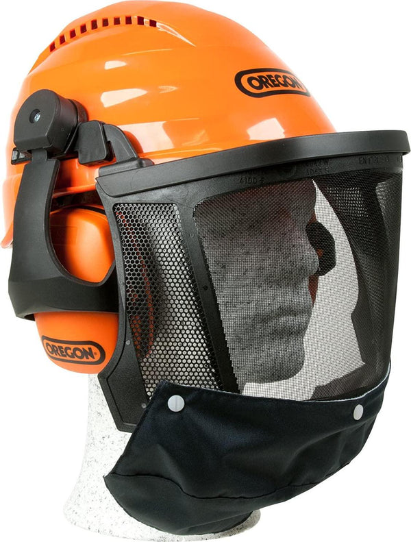 Oregon Waipoua Professional Chainsaw Safety Helmet with Protective Ear Muff and Mesh Visor, Impact Resistant Comfortable Hard Hat Safety Protection Equipment (562413)
