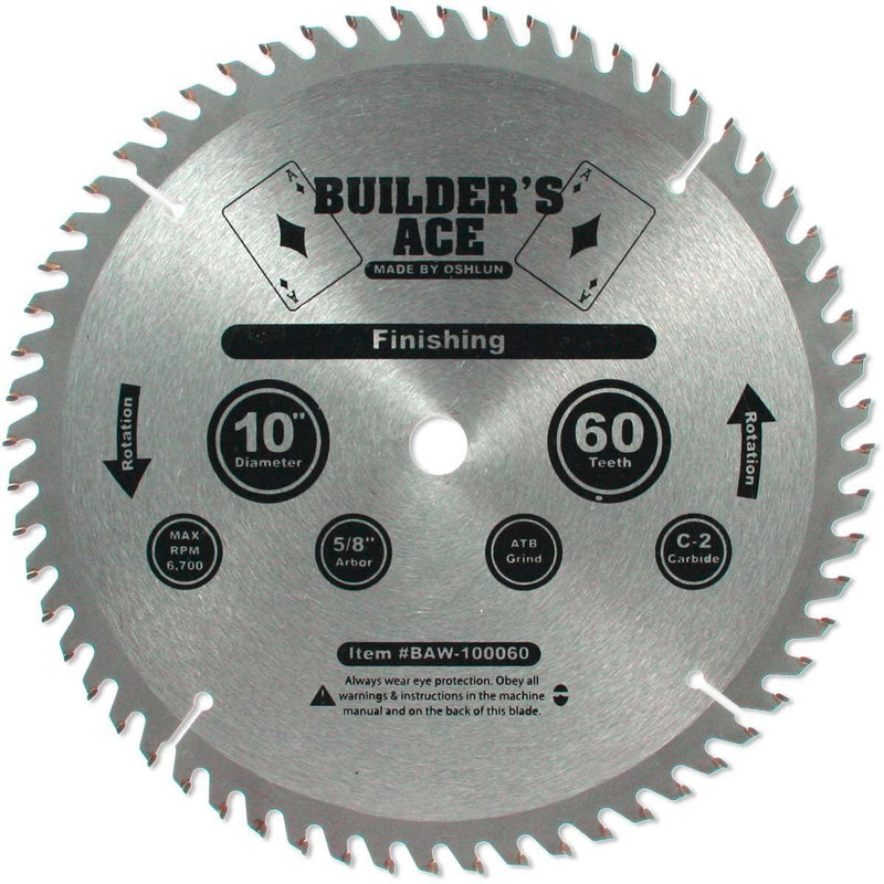 Oshlun BAW-100060 10-Inch 60 Tooth Builder&