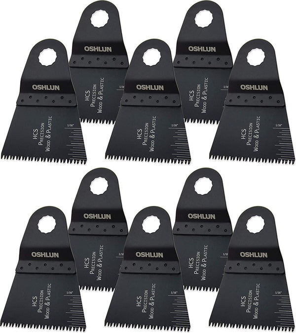 Oshlun MMR-1110 2-2/3-Inch Precision Japan HCS Oscillating Tool Blade for Rockwell or Worx SoniCrafter Hex, 10-Pack