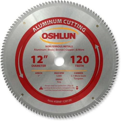 Oshlun SBNF-120120 12-Inch 120 Tooth TCG Saw Blade with 1-Inch Arbor for Aluminum and Non Ferrous Metals