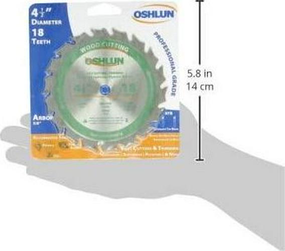 Oshlun SBW-045018 4-1/2-Inch 18 Tooth ATB Fast Cutting and Trimming Saw Blade with 3/8-Inch Arbor
