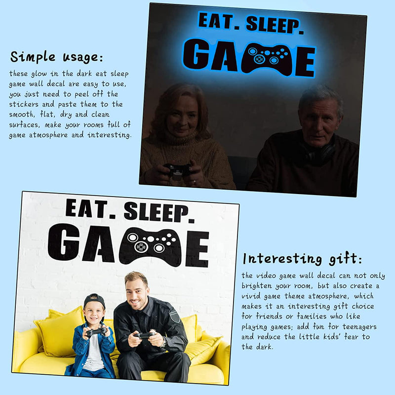 Eat Sleep Game Gamepad wall sticker Boys Play Room Bedroom