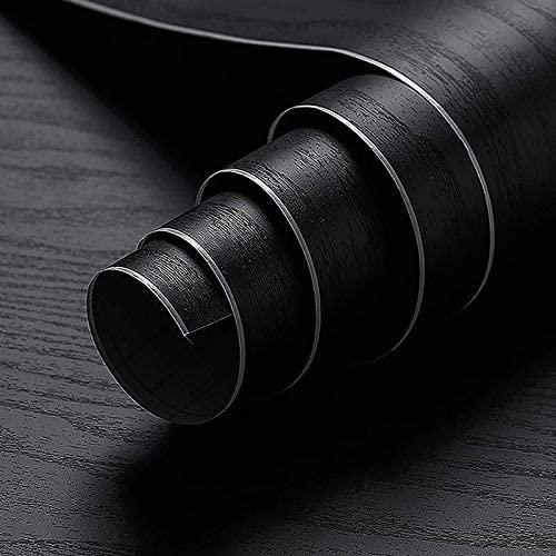 Oxdigi Black Wood Grain Contact Paper 24 x 196 inches Decorative for Shelf Liners Cabinets Shelves Doors Self Adhesive Film Peel and Stick Waterproof Removable Wallpaper
