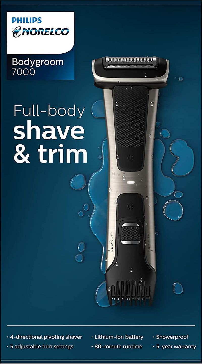 PHILIPS Norelco BG7030/49 Bodygroom Series 7000, Showerproof Dual-Sided  Body Trimmer and Shaver for Men