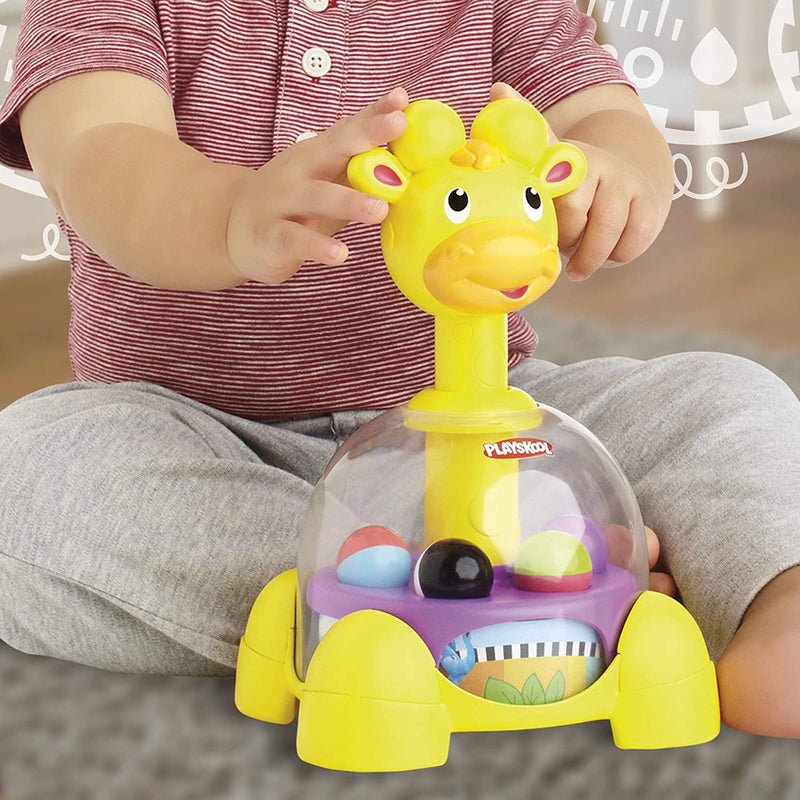 PLAYSKOOL- Explore n Grow- Giraffalaf Tumble Top- Spinning and Popping Play Activity- Baby and Toddler Toys- Ages 6 Months+, Height: 20 Centimeters