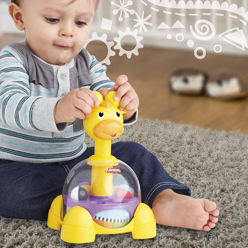 PLAYSKOOL- Explore n Grow- Giraffalaf Tumble Top- Spinning and Popping Play Activity- Baby and Toddler Toys- Ages 6 Months+, Height: 20 Centimeters