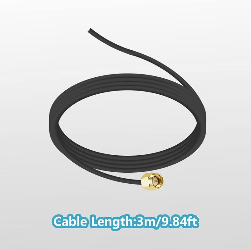 POBADY 868 MHz Antenna GSM 3dBi SMA Antenna Extension Cable 3M RG174 Cable Magnetic Base SMA Male Adapter Compatible with CCU3 CCU2 Raspberry Pi HM MOD RPI PCB kit ELV kit Raspberry Matic
