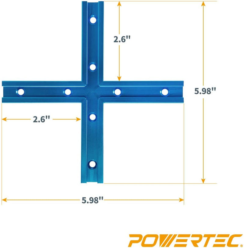 POWERTEC 71209 T-Track Intersection Kit with Wood Screws