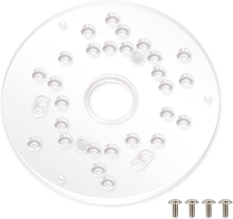 POWERTEC 71381 Universal Router Base Plate for Trim Routers | Compact Router Plate with Screws
