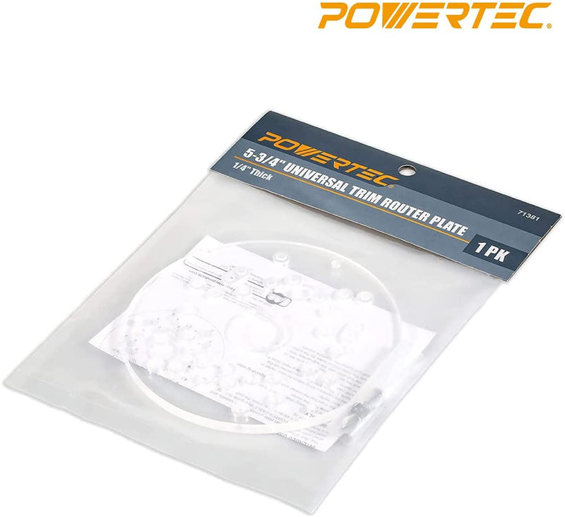 POWERTEC 71381 Universal Router Base Plate for Trim Routers | Compact Router Plate with Screws