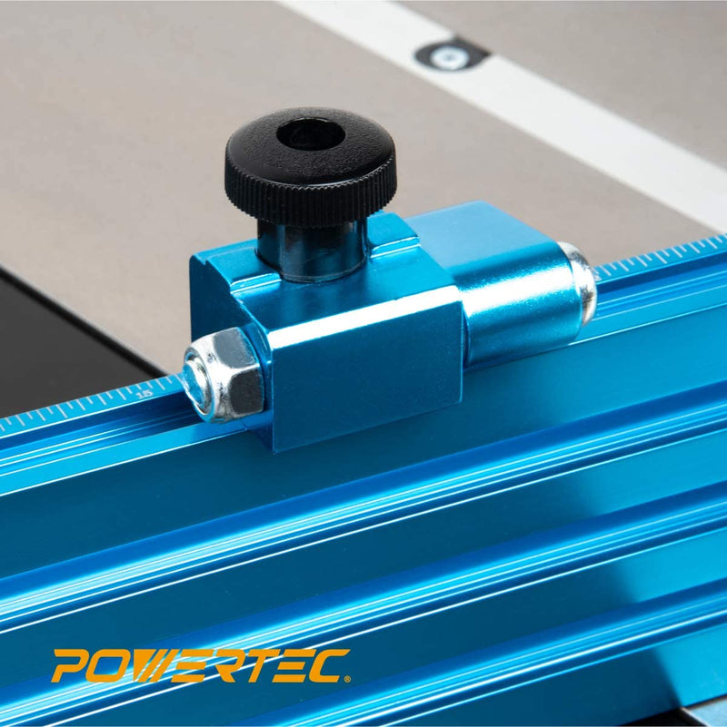 POWERTEC 71391 Table Saw Precision Miter Gauge System 24 x 3 multi track fence with 27 Angle Stops