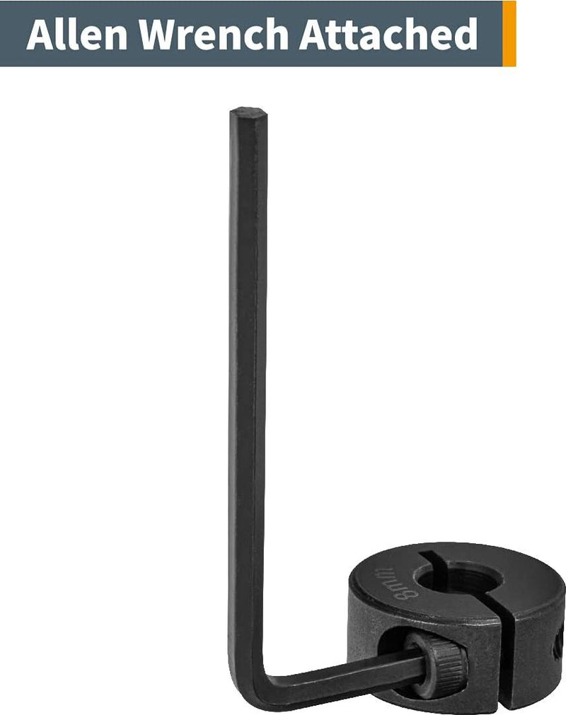 POWERTEC 71492 Drill Bit Stop Collar w/Split Ring Design and Size Markings - 3mm, 4mm, 5mm, 6mm, 8mm, 10mm, 12mm - 7 Piece Set