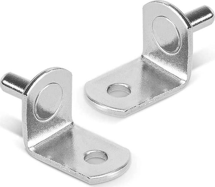POWERTEC QP1404 1/4-Inch L-Shaped Support Bracket with Hole, 1/4 with Mounting, Nickle