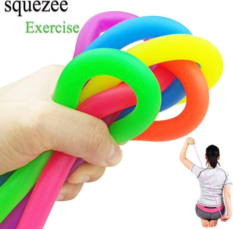 (Pack of 6) Stress Reduce and Anxiety Relief Stretchy String Toys Best Fidget Toys,6 Colors Stretchy String Fidget Toys