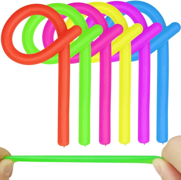 (Pack of 6) Stress Reduce and Anxiety Relief Stretchy String Toys Best Fidget Toys,6 Colors Stretchy String Fidget Toys