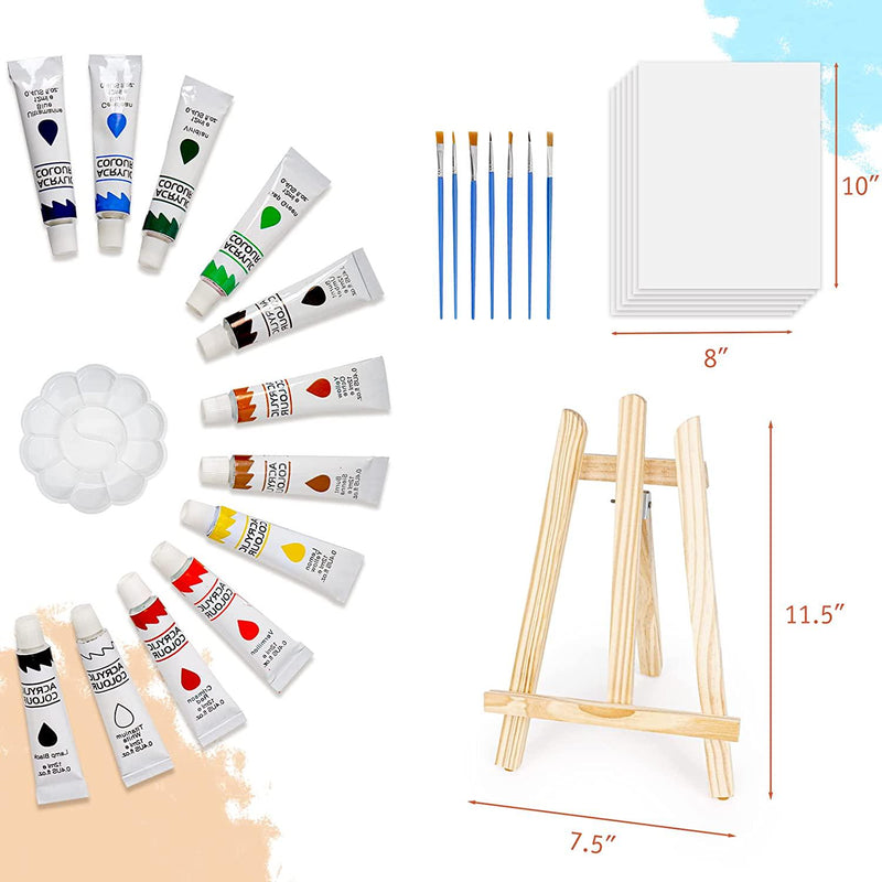 Paint Easel Kids Art Set Acrylic Painting Supplies Kit with Storage Ba