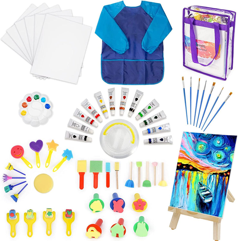 Paint Easel Kids Art Set Acrylic Painting Supplies Kit with Storage Ba