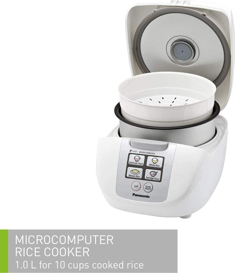 Panasonic SR-DF101 5-Cup Rice Cooker, White/ Silver
