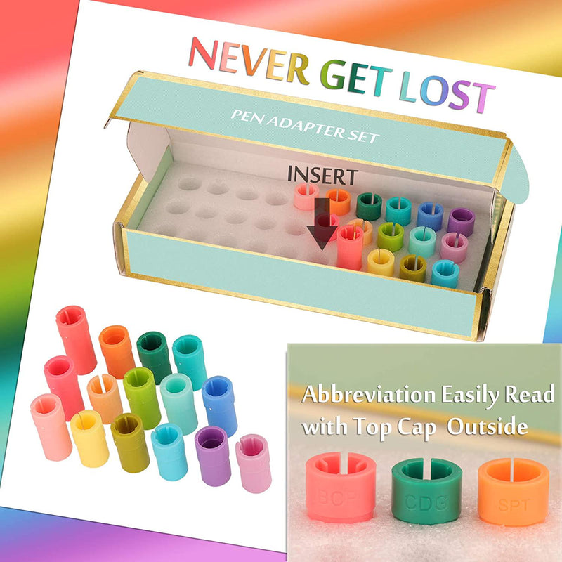 CRAVERLAND Pens Adapters for Cricut - Rainbow Pen Holders for Cricut Explore Air 3 Air 2 Air Maker 3 Maker 2 Maker to Compatible with at Least 40