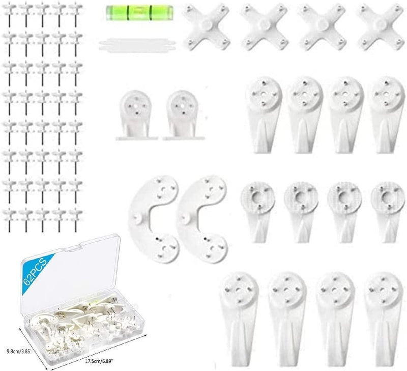 20pcs White Powerful Concrete Hard Wall Drywall Picture Hooks Non