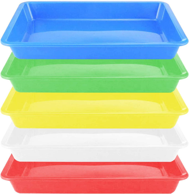 8 Pack Activity Plastic Art Trays, Art Supplies Home Classroom Serving Tray  for Beads, Sand, Paint, Slime