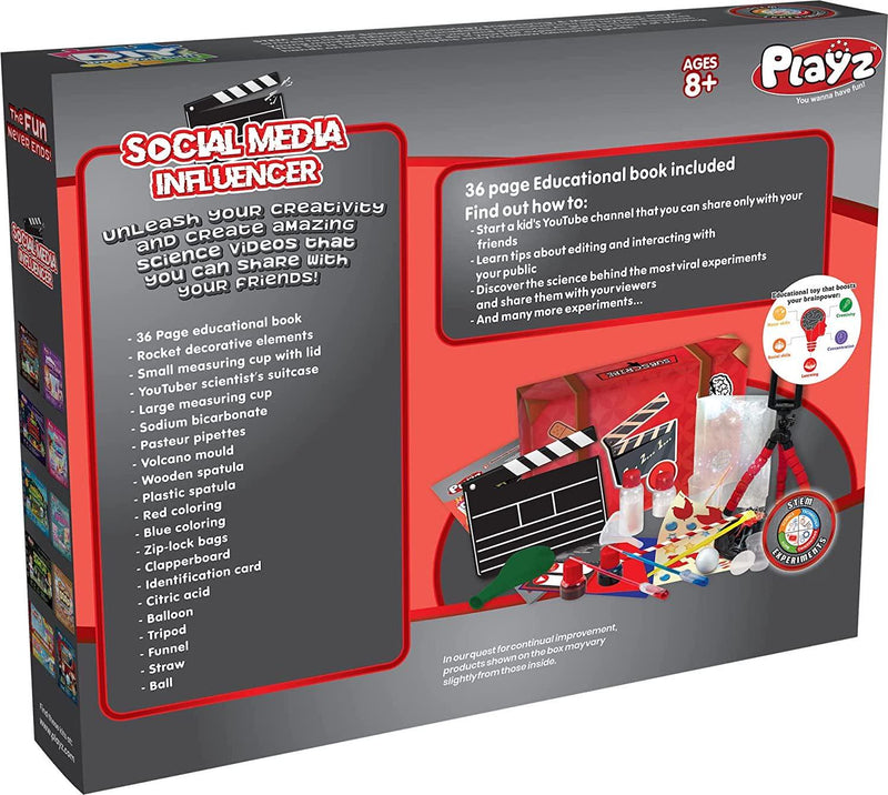 Playz Social Media Influencer Kit for Kids - Learn to Be a YouTube Star Using Science Experiments and Projects That go Viral!