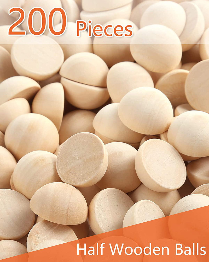 Half Round Unfinished Wooden Balls Smooth Split Wood Ball Beads for DIY  Crafts