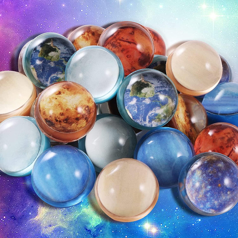 Pllieay 24PCS Bouncy Balls, 32mm Solar System Planets Theme Bouncy Balls for Kids Party Favors, Gift Bag Filling