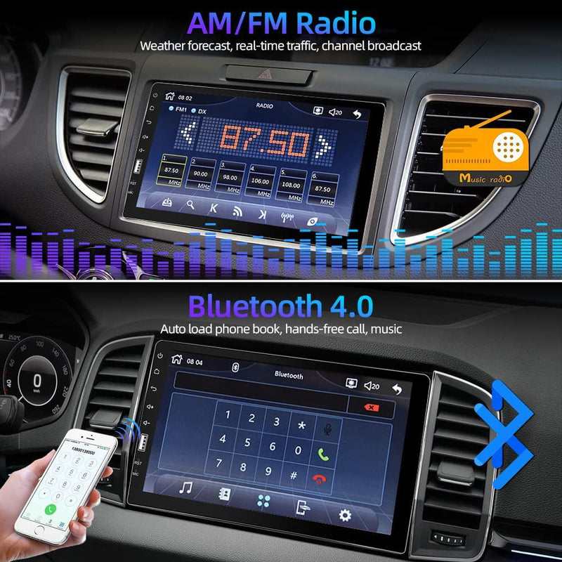 Single Din Apple Carplay Car Stereo with Android Auto, podofo 9 HD  Touchscreen Bluetooth Car Radio Supports FM/AM Radio Mirror Link SWC,Car  Audio