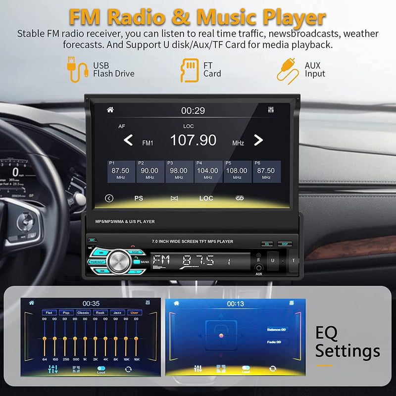 Podofo Double 2 Din 7'' Touch Screen Car Stereo Radio Carplay Android Auto  Car Audio Car Multimedia MP5 Player Bluetooth Mirror Link FM USB Charging,  with Backup Camera 