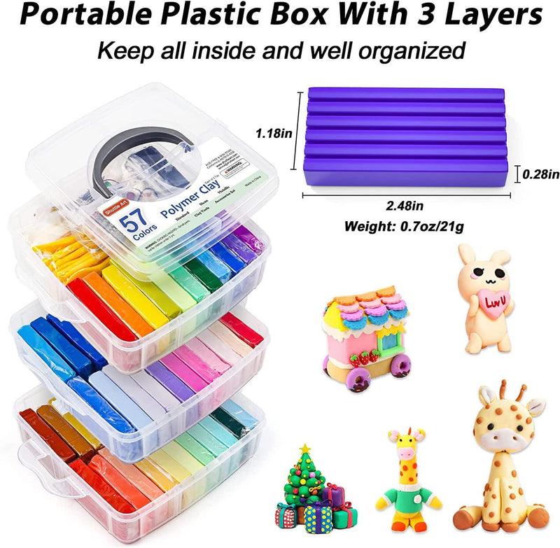 Shuttle Art Oven-Bake Modeling Clay Kit - 82 Colors, 19 Tools, and 16  Accessories - Non-Toxic, Non-Sticky - Ideal DIY Crafts for Kids and Adults