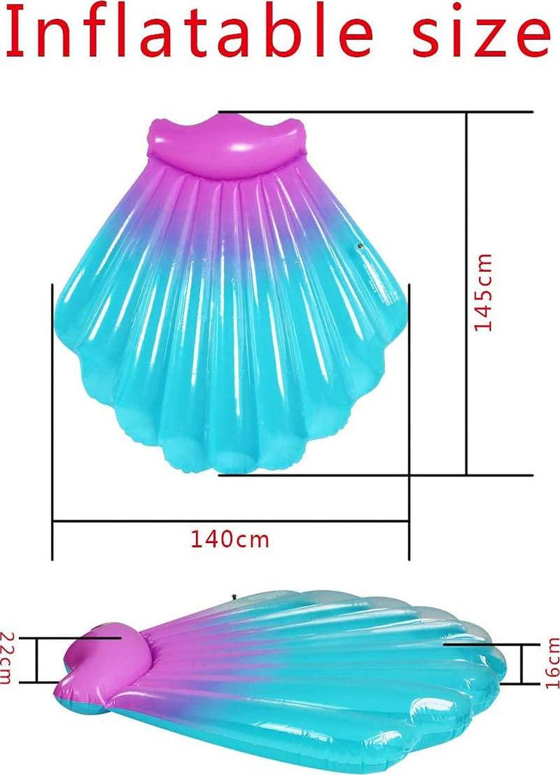 Pool Float for adults, Scallop Shape Swim Ring Air Chamber Water Tube Pool Raft Extra Thick Pool Toy Safty Pool Accessories for Kids/Adult(150x150x16cm)