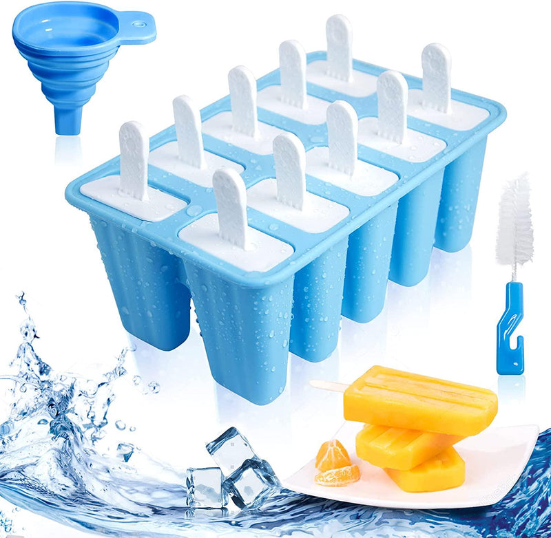 Mchoice Popsicle Molds Silicone Ice Pop Mold, 10 Pieces BPA Free