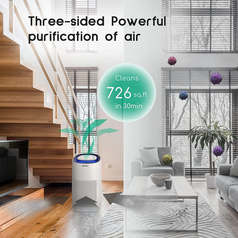Purifier Afloia H13 True HEPA Air Purifiers for Home, Office, Large Room Card 400m³ /h, Covers 50 , Air Cleaner and Deodorizer for Allergies, Pets, Asthma, Smokers, Odors