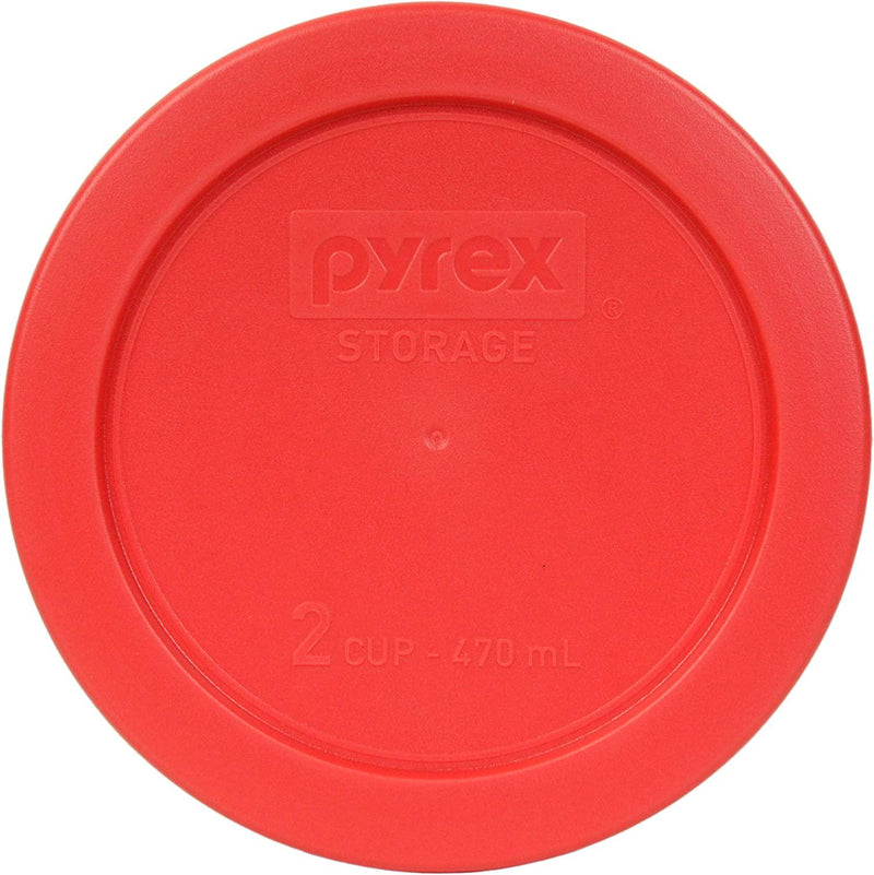 Pyrex 7200-PC Red Round 2 Cup Storage Lid for Glass Bowl (6, Red)