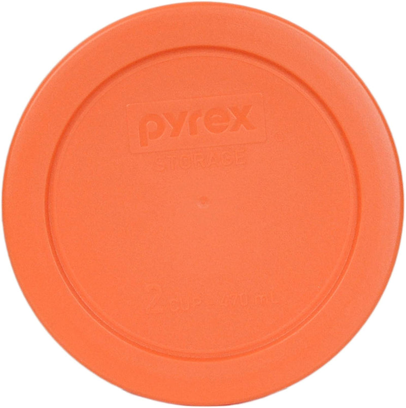 Pyrex 7200-PC Round 2 Cup Storage Lid for Glass Bowls (6, Orange)