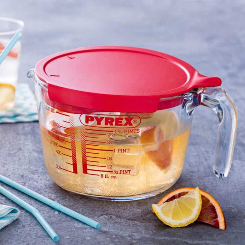 Pyrex 8022313 Classic Glass Measuring Jug With Lid, 1 Litre Capacity, 20,9 x 16,1 x 11,2 Centimeter