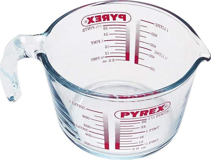 Pyrex 8022313 Classic Glass Measuring Jug With Lid, 1 Litre Capacity, 20,9 x 16,1 x 11,2 Centimeter
