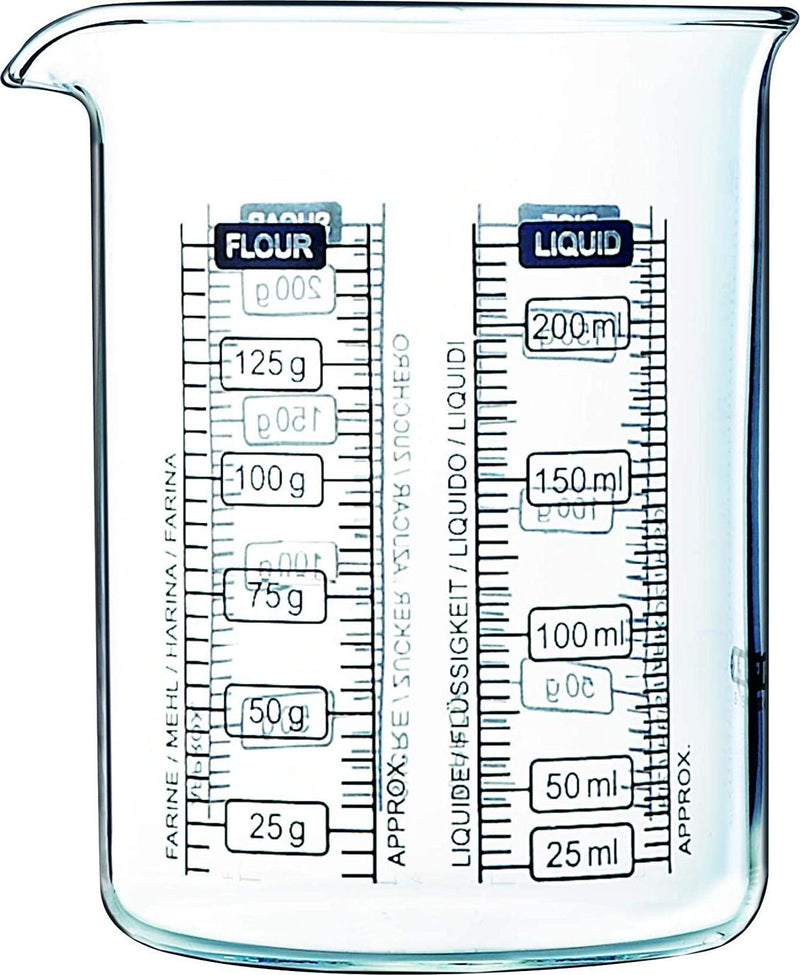 Pyrex 912S574/5046 Measuring Glass Beaker Set (2-Piece Set), Multiple Metric Measurement Text For Liquids And Foods