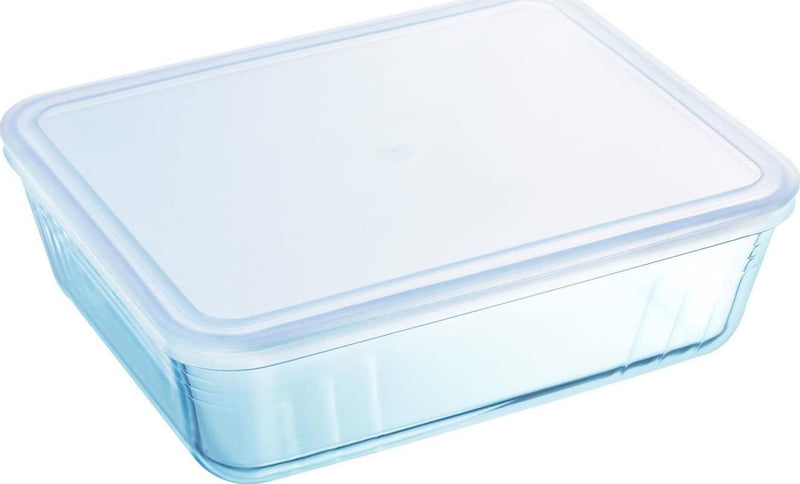 Pyrex Cook And Freeze Rectangular Glass Dish Set With BPA-Free Plastic Lids (Set Of 2), 1.5 Litres And 2.6 Litres (Minimum order quantity:2)
